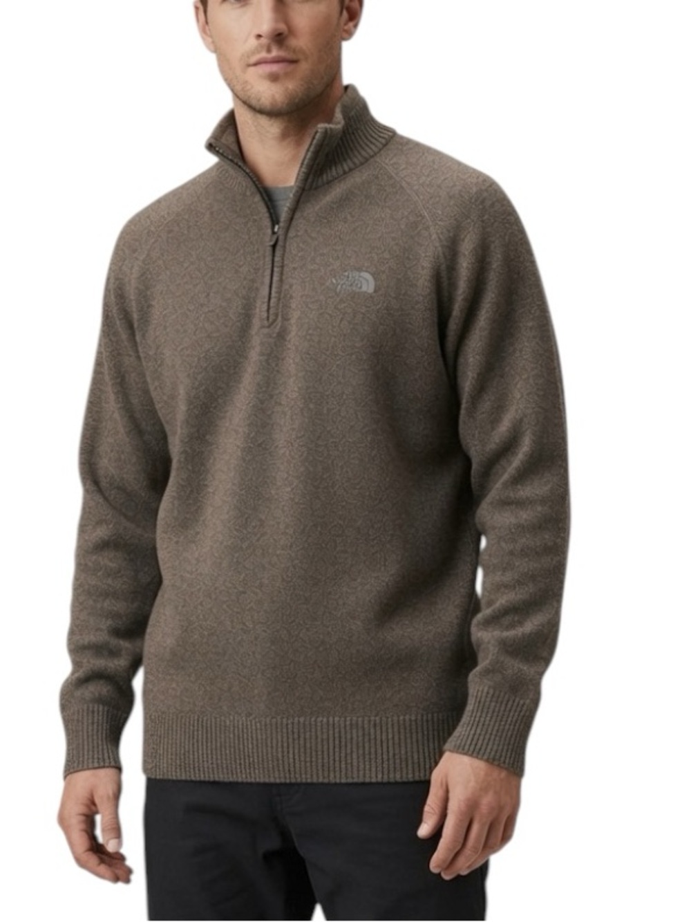 THE NORTH FACE: AP3E Men's Wool Blend Outside Seams 1/4 Zip Sweater -Size XL